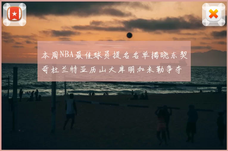 本周NBA最佳球员提名名单揭晓东契奇杜兰特亚历山大库明加米勒争夺荣誉